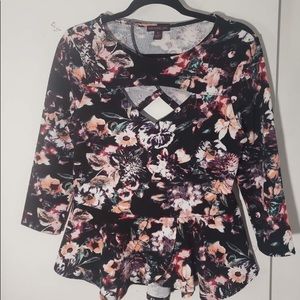 Material Girl Peplum Floral Top